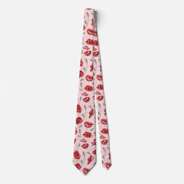 Poppy Flowers Neck Tie (Front)