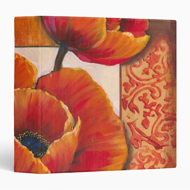 Poppy Flowers on Tan and Orange Background Binder (Front/Spine)
