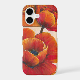 Poppy Flowers on Tan and Orange Background iPhone 17 Case