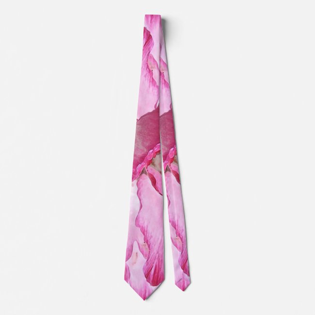 Poppy Flowers Pink and Red Floral Pattern Tie