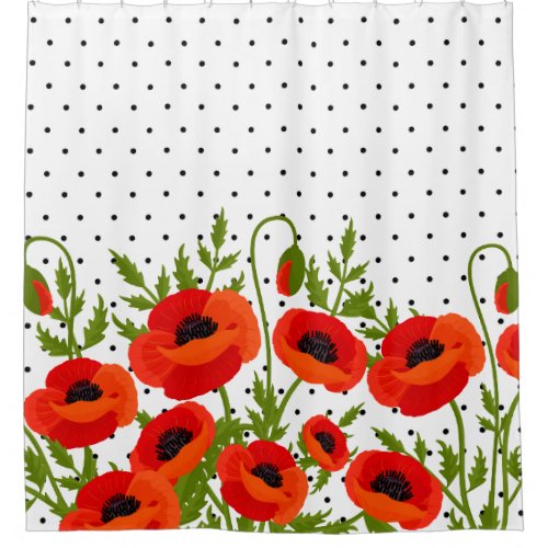 Poppy Flowers Shower Curtain