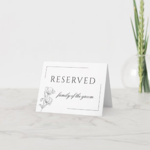 Poppy flowers simple wedding reserved place cards
