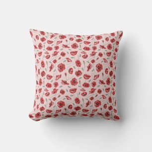 Poppy Flowers Throw Pillow