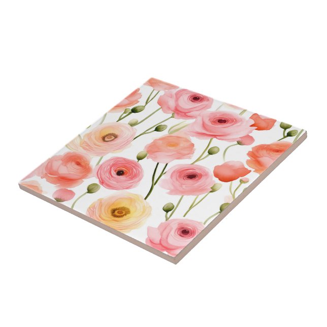 Poppy Flowers Tile (Side)