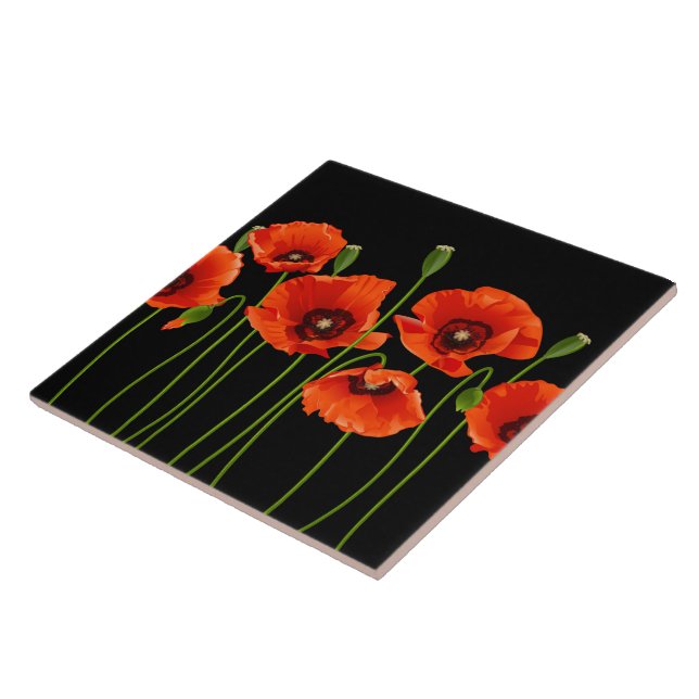 Poppy Flowers Tile (Side)