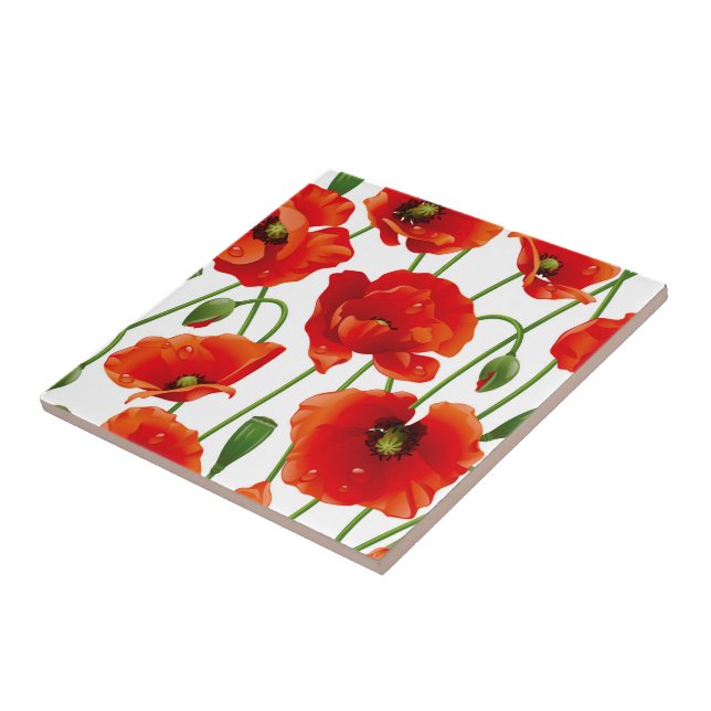 Poppy Flowers Tile (Side)