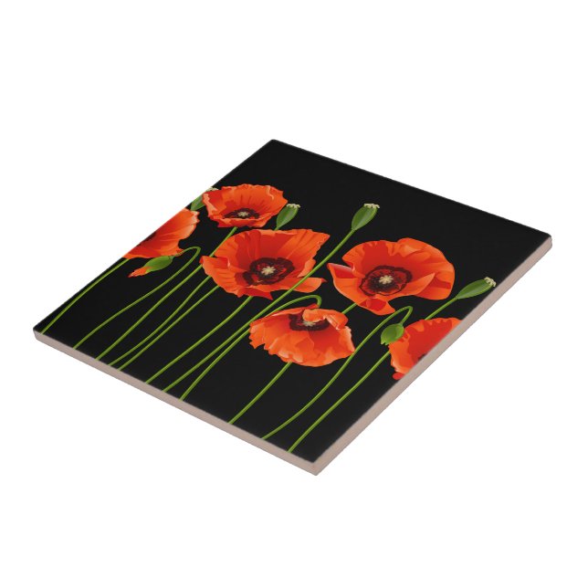 Poppy Flowers Tile (Side)