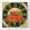 Poppy Flowers Vintage Wall Clock