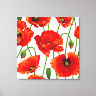 Poppy Flowers Wrapped Canvas Print