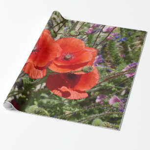 POPPY FLOWERS WRAPPING PAPER