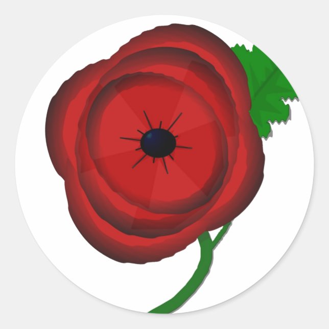 Poppy for Remembrance - sticker (Front)