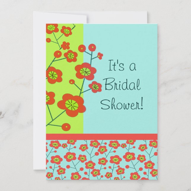 Poppy Fun Trendy Mod Floral Invitation (Front)