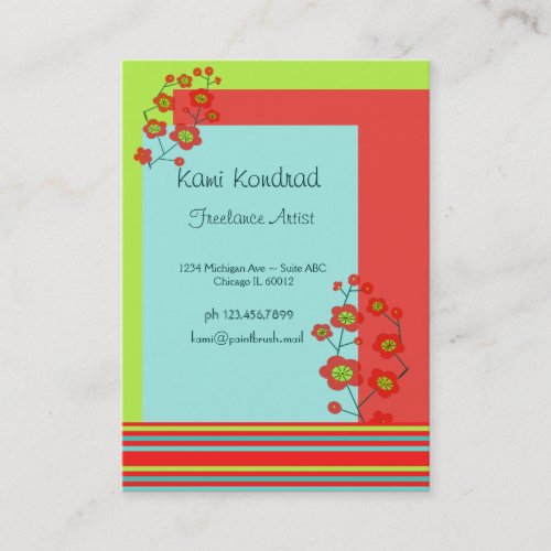 Poppy Fun Trendy Stripes TBA Award Winner Business Cards