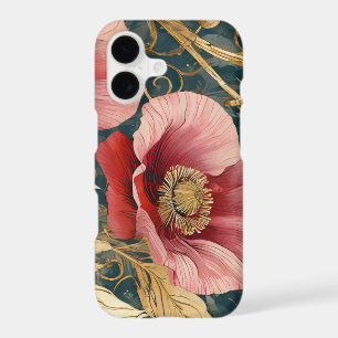 Poppy Garden Bloom - Botanical Art Nouveau iPhone 17 Case