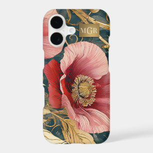 Poppy Garden Bloom - Botanical Art Nouveau iPhone 17 Case
