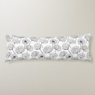 Poppy garden body pillow
