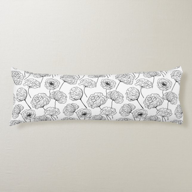 Poppy garden body pillow (Front)