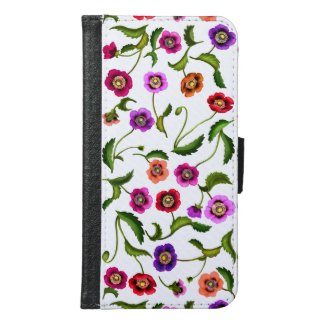 Poppy Garden Flowers Samsung Galaxy s6 Wallet Case