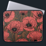 Poppy garden in coral and brown laptop sleeve<br><div class="desc">Vector pattern made of hand-drawn poppies.</div>