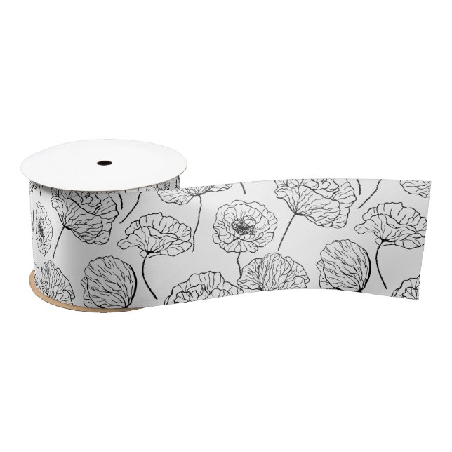 Poppy garden satin ribbon (Spool)