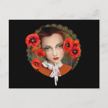 Poppy Girl Postcard by JenHoneyDesigns at Zazzle