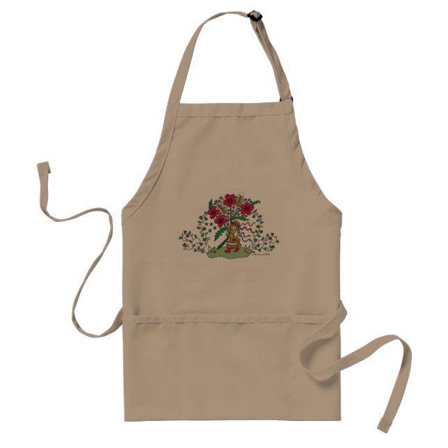 Poppy Girl Ukrainian Folk Art Adult Apron (Front)