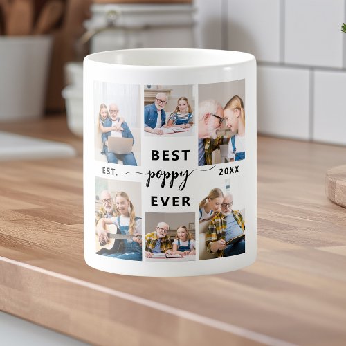Poppy Grandfather Grandchildren Photo Collage Coffee Mug