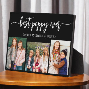 Poppy Grandfather Grandchildren Photo Collage Plaque