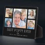 Poppy Grandfather Grandchildren Photo Collage Plaque<br><div class="desc">Simple and clean design lets your family photos shine on this Best Poppy Ever plaque. A large photograph in the center with two smaller photos on either side let you insert your own photos easily. Best Poppy Ever is written below in a modern font. Two lines below let you complete...</div>