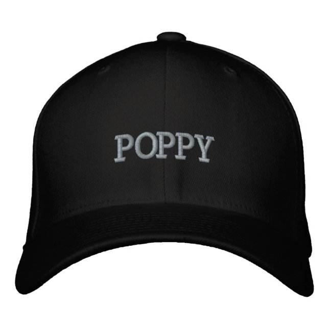 Poppy Grandpa Embroidered Baseball Cap (Front)