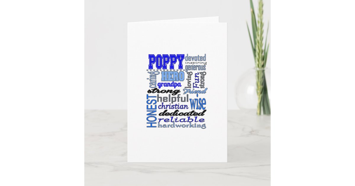 Download Poppy Grandpa Fathers Day Papa Pawpaw Card | Zazzle.com