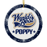 Poppy Grandpa (Worlds Best) Christmas Gift Ceramic Ornament