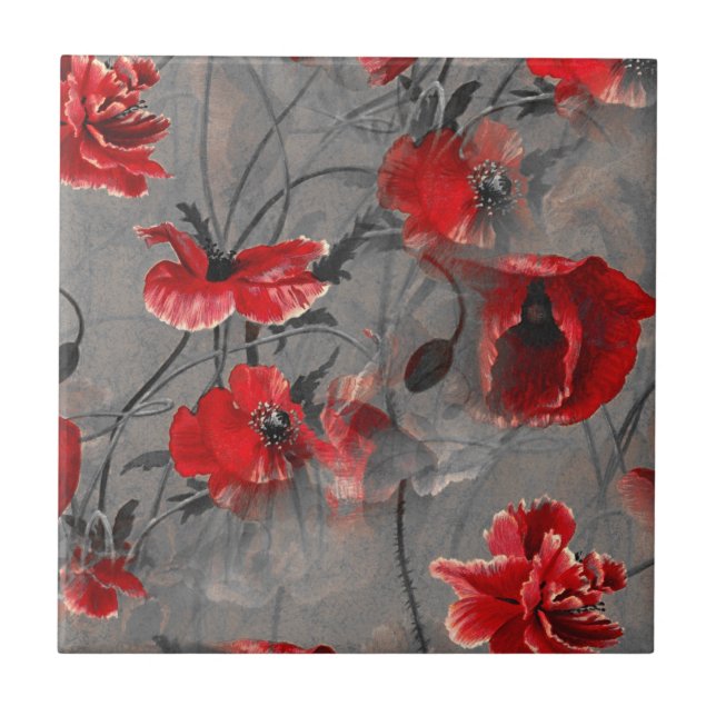 Poppy Haze Ceramic Tile (Front)