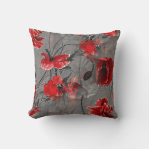 Poppy Haze Throw Pillow