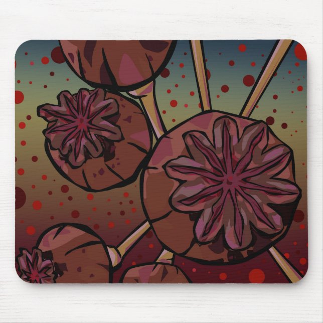 Poppy Heads Mouse Pad (Front)