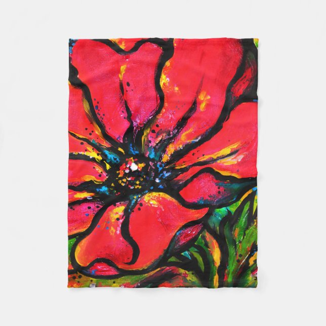 Poppy I Fleece Blanket (Front)