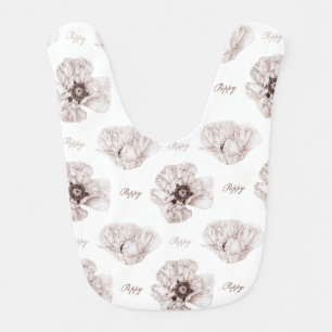 Poppy Illustrated Baby Bib