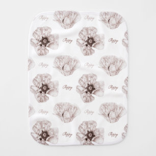Poppy Illustrated Baby Burp Cloth