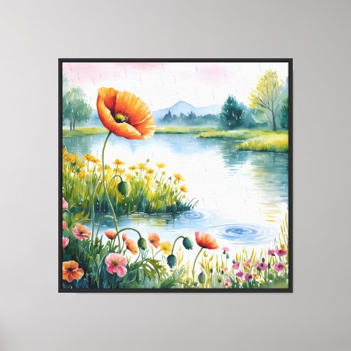 Poppy in the Rain Van Goghs Tranquil Reverie Canvas Print