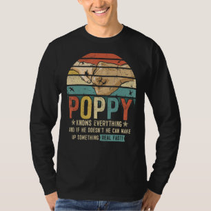 Poppy Knows Everything Men  Vintage Grandpa 1 T-Shirt