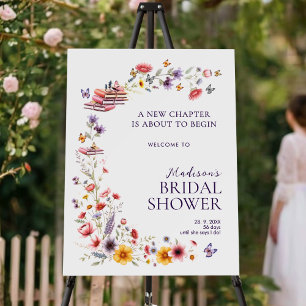 Poppy & Lavender Books Bridal Shower Welcome Sign