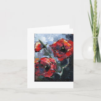 "Poppy Love" Letterpress Thank You Card