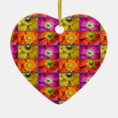 Poppy Love Photograph Collage Ceramic Ornament