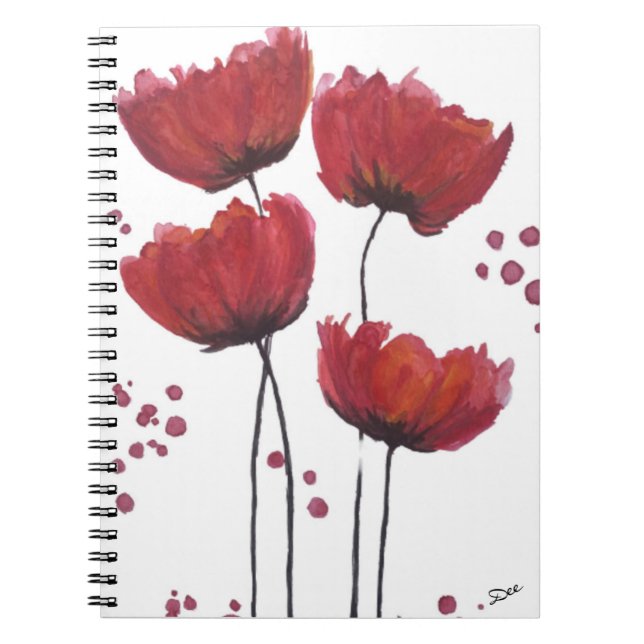 Poppy Love Spiral Notebook  (Front)