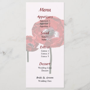 Poppy Love Wedding Menu
