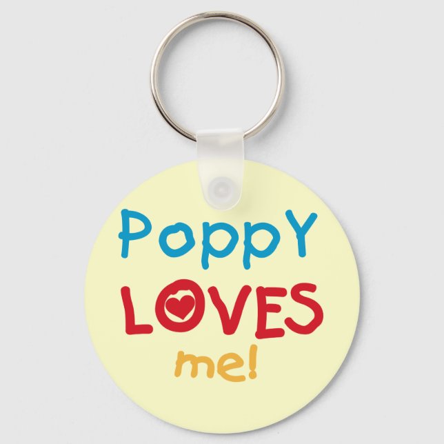 Poppy Loves Me T-shirts and Gifts Keychain (Front)