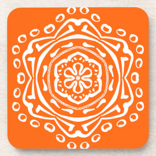 Poppy Mandala Drink Coaster