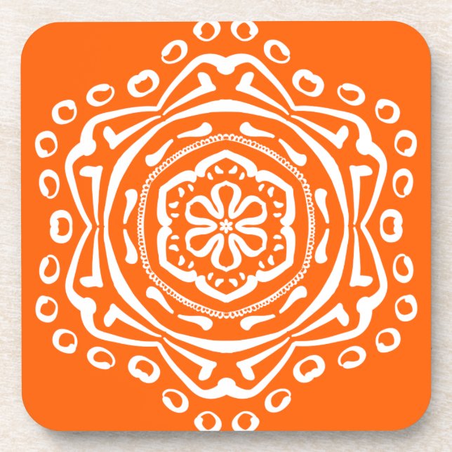 Poppy Mandala Drink Coaster (Front)