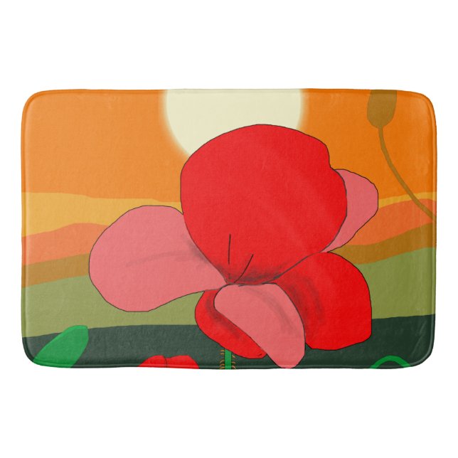 Poppy meadow at sunset   bath mat (Front)