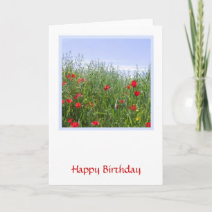 Poppy Meadow Customizable Birthday Card